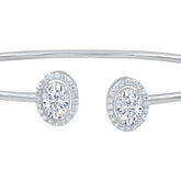GRA CETIFIED 925 Sterling Silver White Gold Plated Moissanite Cuff Bracelet 1.66 Ct Moissanite Open Bangle Mother's Day Gifts